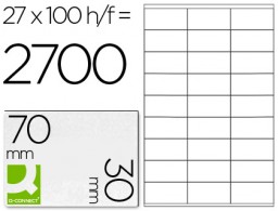 CJ100 hojas A4 2700 etiquetas adhesivas Q-Connect 70x30mm.  ILC